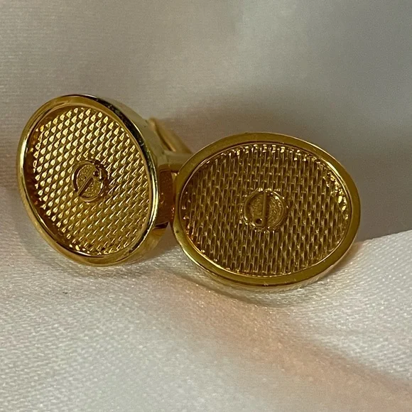 Authentic Alfred Dunhill Oval Gold Plated Cufflinks